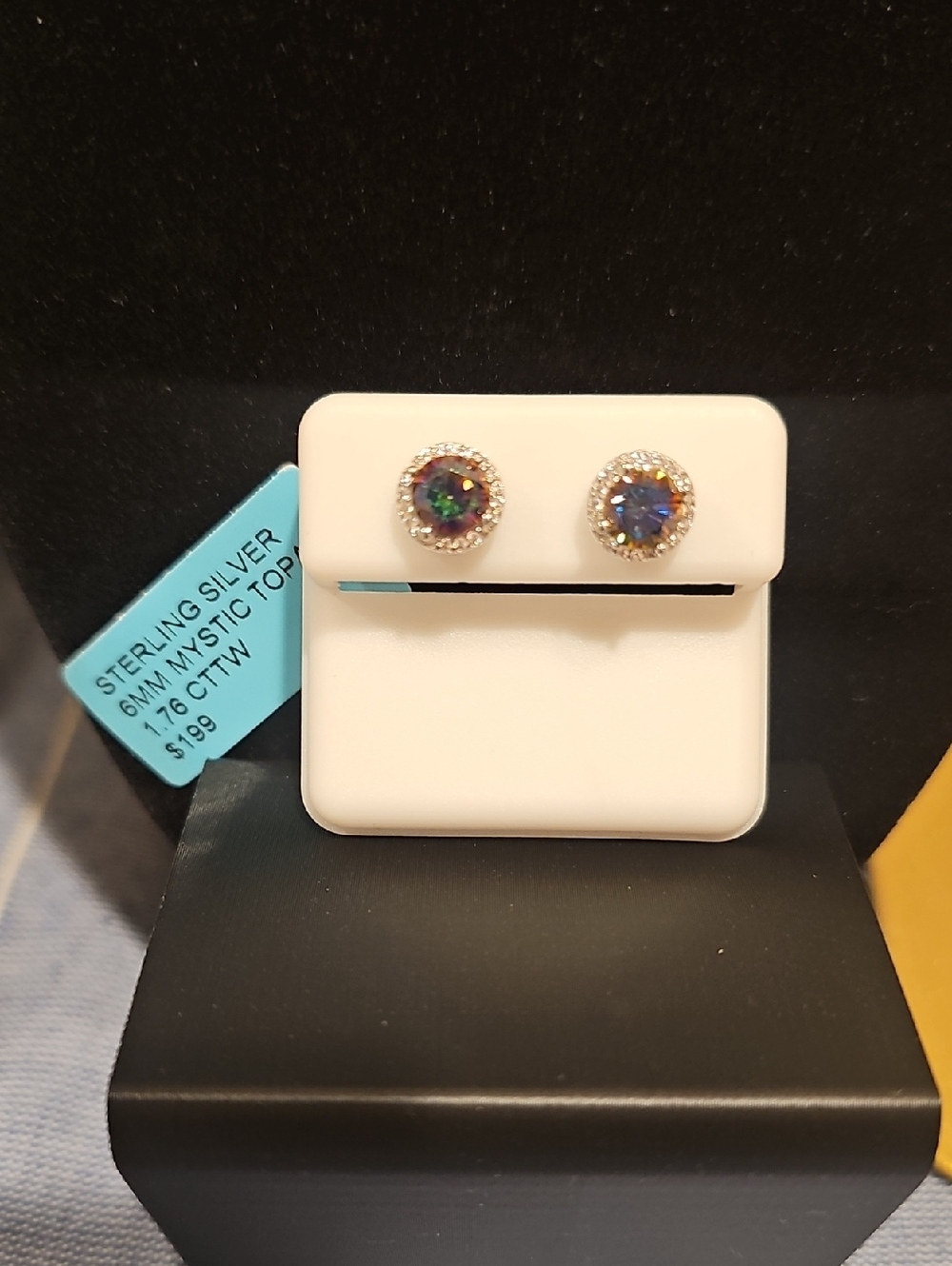 Sterling silver 925 mystic topaz 1.76 ctw earings